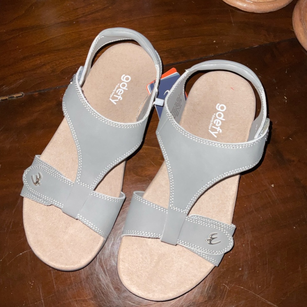 Gdefy Women's Gray Slingback Comfort Sandals